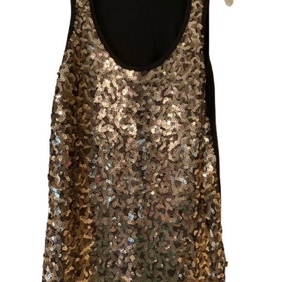 Michael Kors - Black Tank, Gold Sequined Front - Medium - Picture 2 of 5